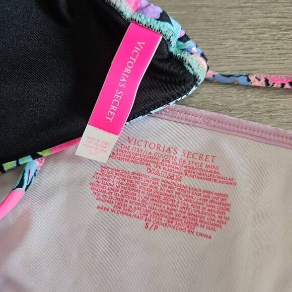 Victoria's Secret Sz S multicolor bikini set triangle padded - Picture 4 of 4